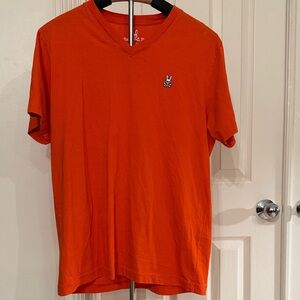 Psycho Bunny Orange V-Neck Men's Tee